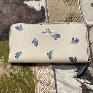 Coach White Wallet with Butterfly Print